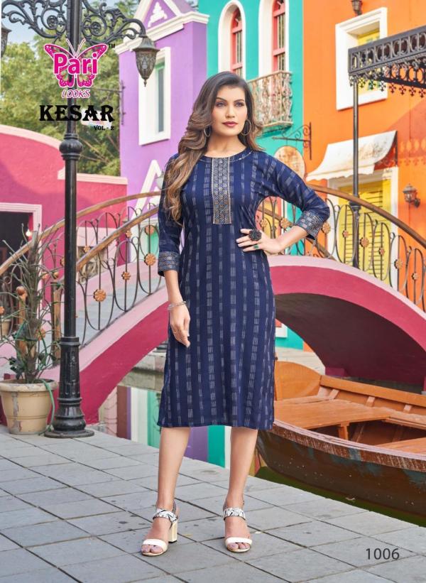 Pari Kesar 2 Fancy rayon Designer Long Kurti Collection